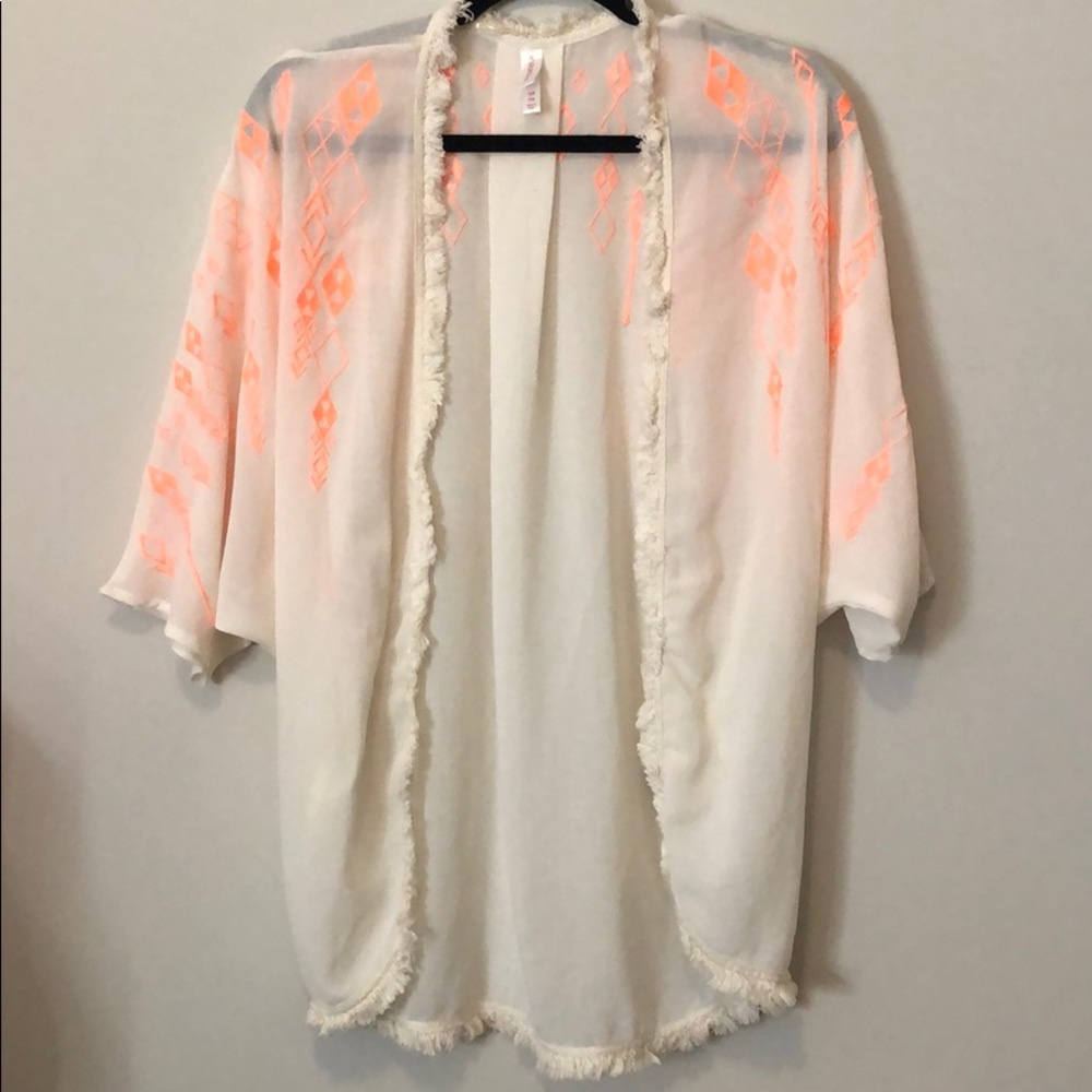 Neon Aztec print cover up | size small